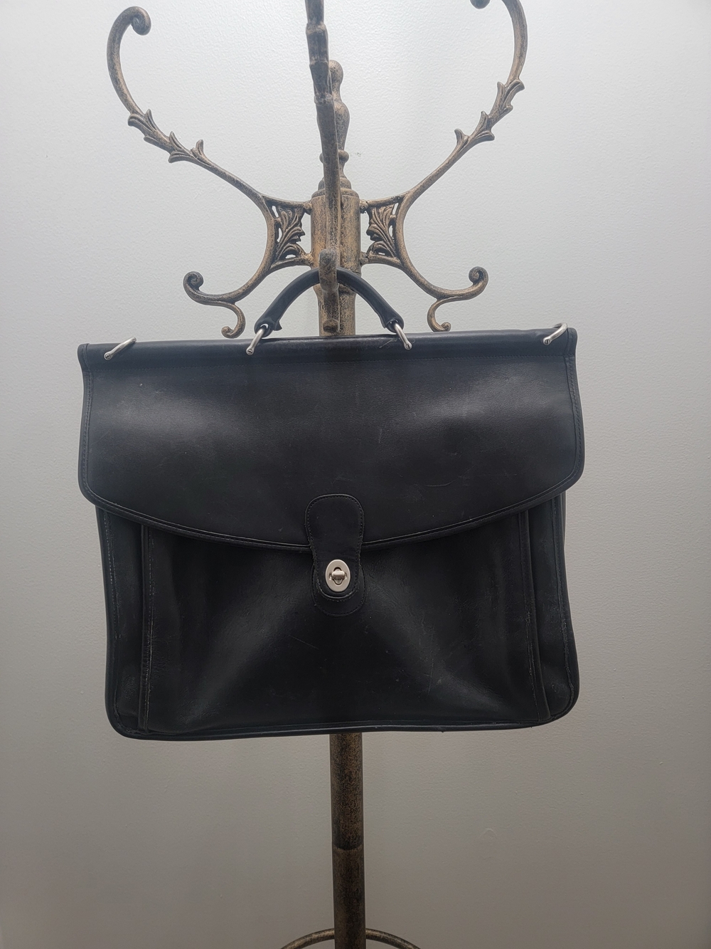 Coach Black Leather Men's Briefcase